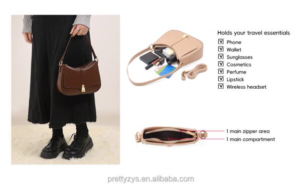 Women's Shoulder Bags Small Travel Handbag Messenger Cross Body PU Messenger Bags - 图片 8